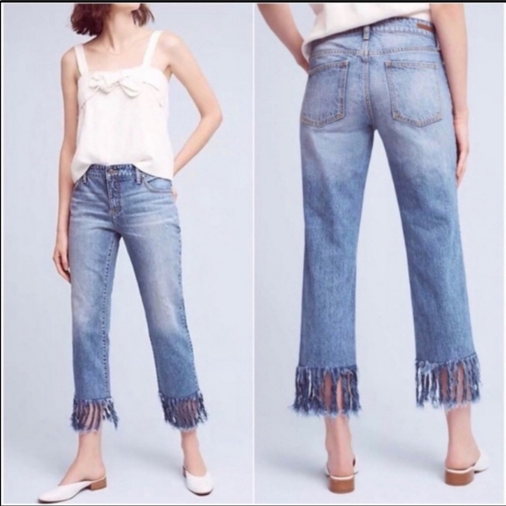 Pilcro & Letterpress Fringed Jeans Anthropologie